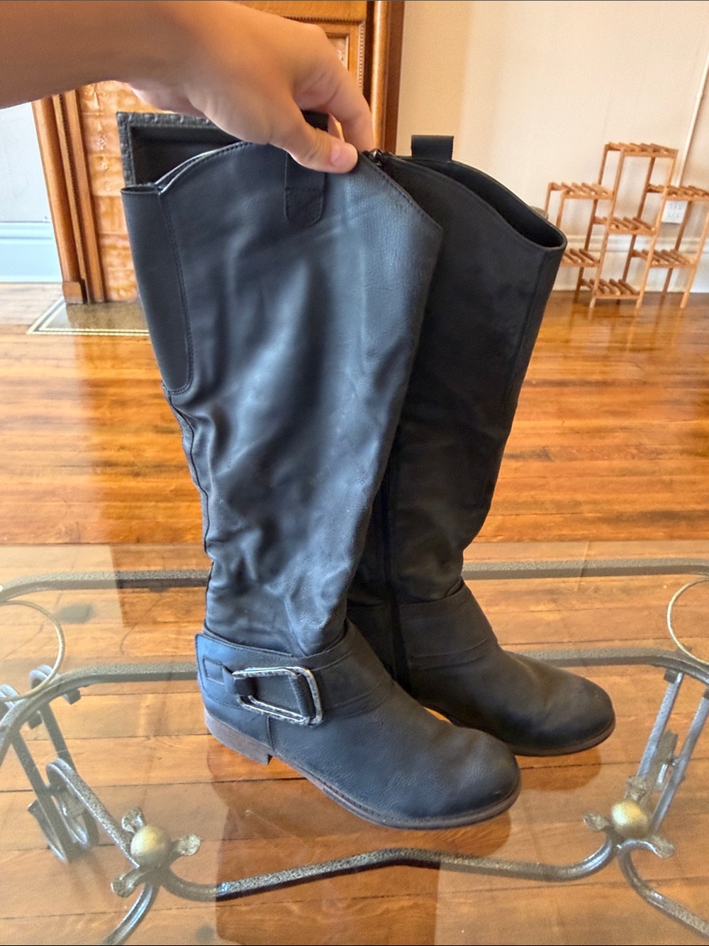 Classic Black Corduroy-Style Women's Boots